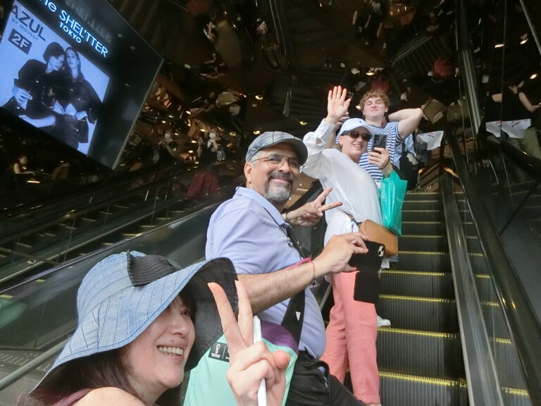 Escalator at Tokyu Plaza Harajuku after the Meiji Shrine tour.