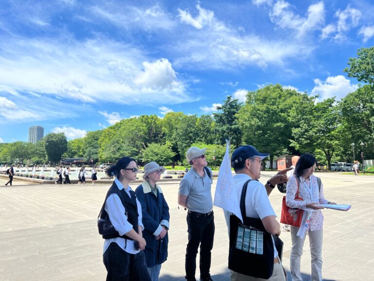 Small group tour under the beautiful sky and nature in Ueno Park, Tokyo.